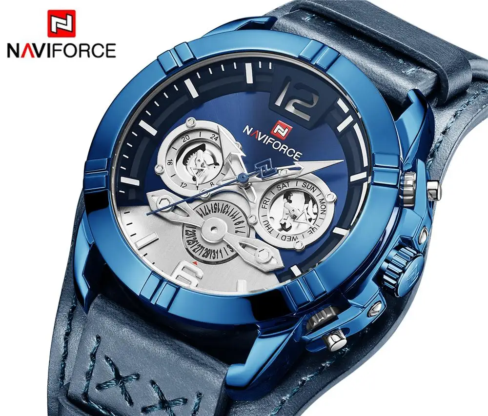 NAVIFORCE Mens Watches Top Brand Luxury Quartz Watch Date Week Military Army Wristwatch Relogio Masculino, Silver
NAVIFORCE Mens Watches Top Brand Luxury Quartz Watch Date Week Military Army Wristwatch Relogio Masculino, Silver