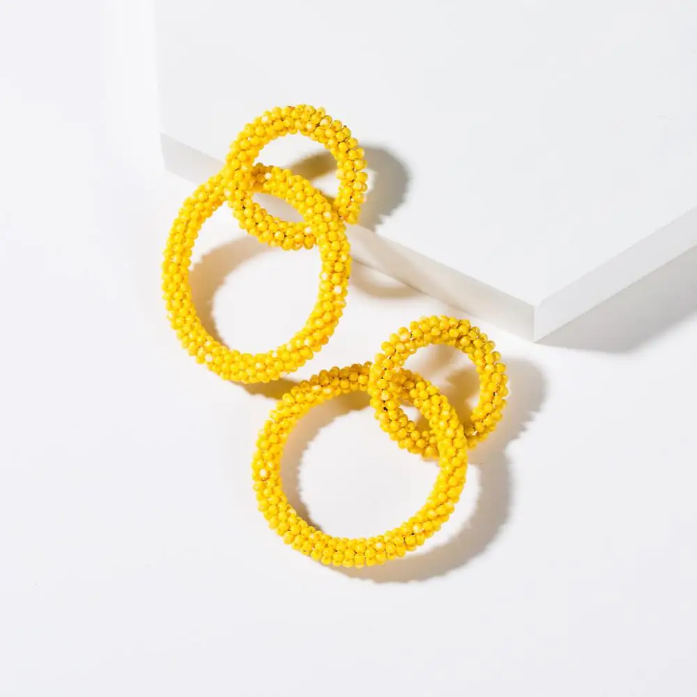 Ruigang Yellow Color Acrylic Double Layer Dangle Different Size Small Big Circle Mini Beads Drop Earrings For Girls, Picture
Ruigang Yellow Color Acrylic Double Layer Dangle Different Size Small Big Circle Mini Beads Drop Earrings For Girls, Picture