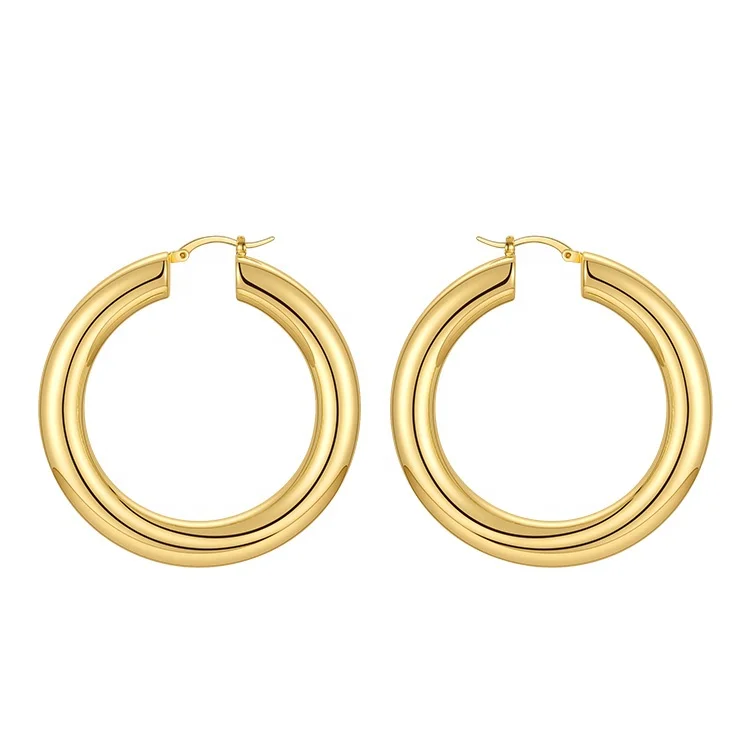 Latest High Quality 18K Gold Plated Brass Jewelry Hollow Tube Round Hoop Earrings E211289
Latest High Quality 18K Gold Plated Brass Jewelry Hollow Tube Round Hoop Earrings E211289