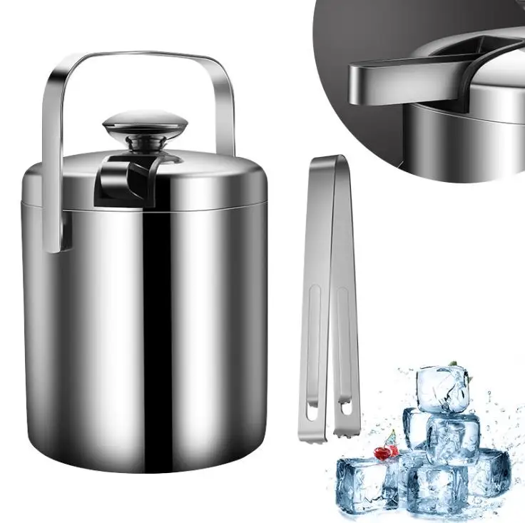304 stainless steel 1.3L double ice bucket handle champagne barrel of ice bucket Belt clip Ice Buckets & Tongs, Silver
304 stainless steel 1.3L double ice bucket handle champagne barrel of ice bucket Belt clip Ice Buckets & Tongs, Silver