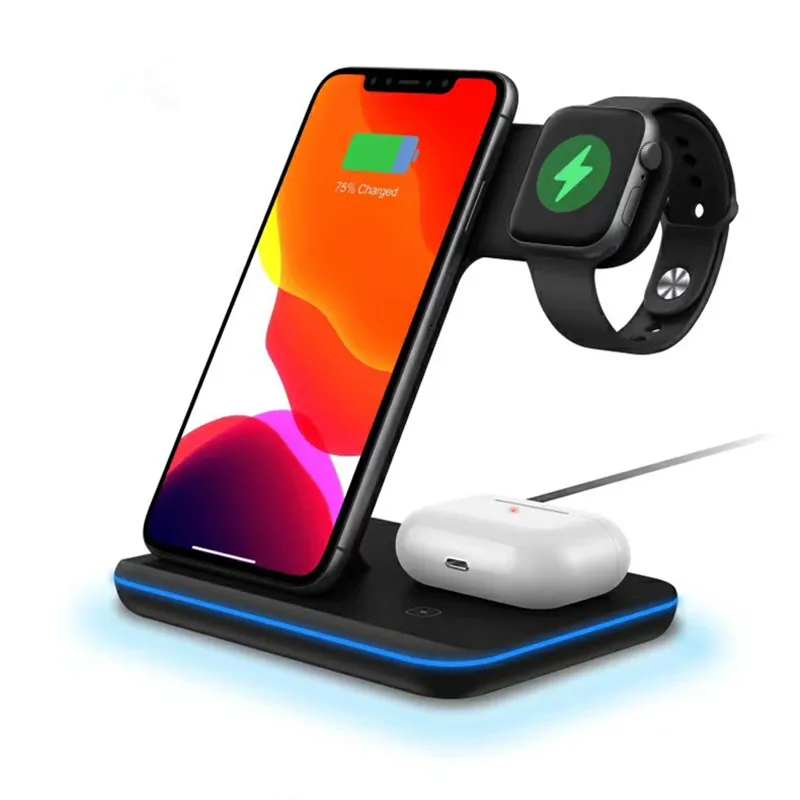 15W Fast Charging Station 3 IN 1 Wireless Charger For Apple Watch Earphone Mobile Phones, White, black
15W Fast Charging Station 3 IN 1 Wireless Charger For Apple Watch Earphone Mobile Phones, White, black