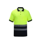 Promotional new type 100% polyester construction breathable traffic short sleeve reflective safety polo shirts