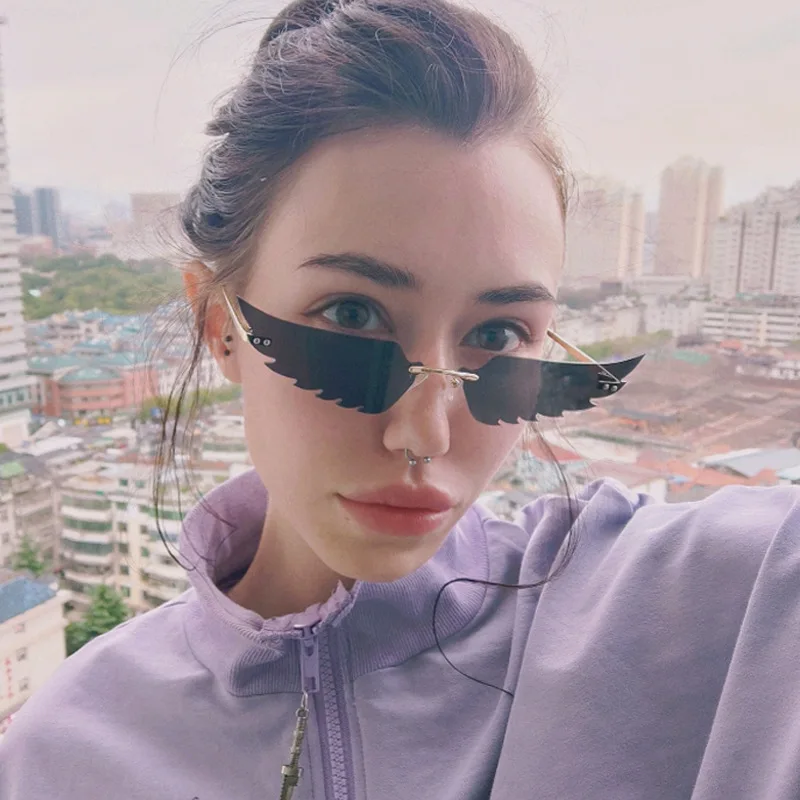 New Fashion Colorful Cat Eye Frameless Wings Clear Sunglasses 2021 Fashion Sunglasses 2021 Bling Bling Shades Cycling Sunglasses
New Fashion Colorful Cat Eye Frameless Wings Clear Sunglasses 2021 Fashion Sunglasses 2021 Bling Bling Shades Cycling Sunglasses