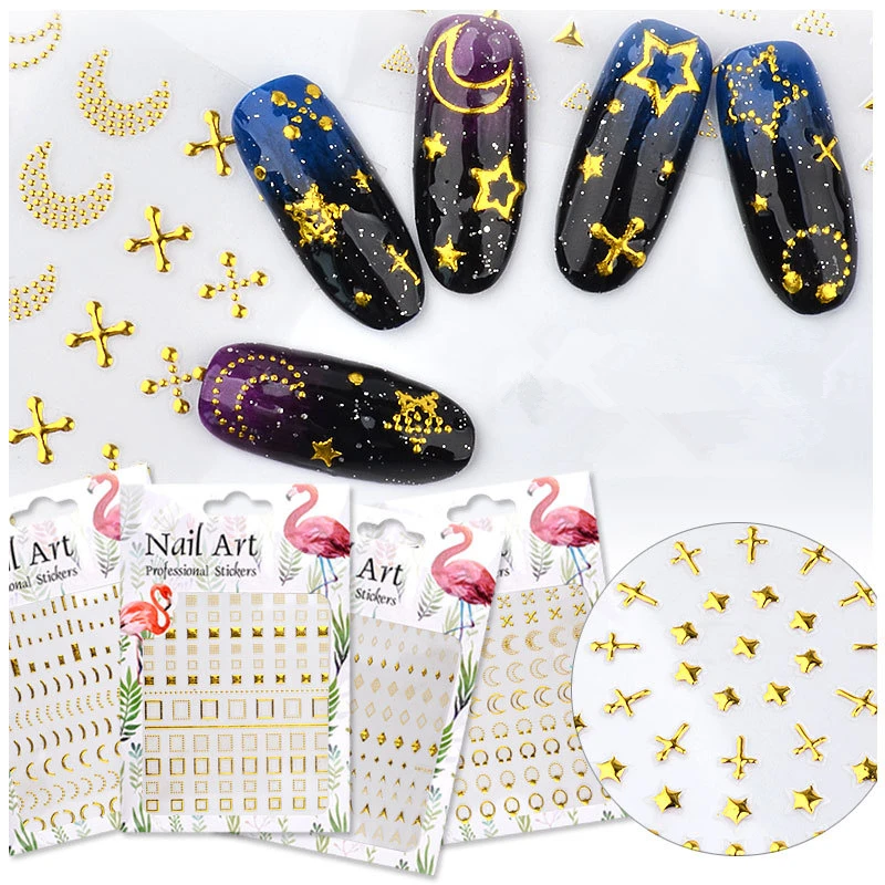 Misscheering 1 Sheet Metallic Nail Art Stickers Mixed Geometric Patterns 3d Gold Hollow Adhesive Sticker Decoration
Misscheering 1 Sheet Metallic Nail Art Stickers Mixed Geometric Patterns 3d Gold Hollow Adhesive Sticker Decoration