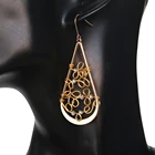 Beautiful Copper Wire Wrap Teardrop Shaped Dangle Aqua Bead Earrings