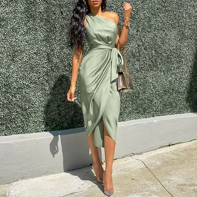 One Shoulder Ruched Design Party Dress Bodycon Dress Elegant Casual Dresses, As pictures
One Shoulder Ruched Design Party Dress Bodycon Dress Elegant Casual Dresses, As pictures
