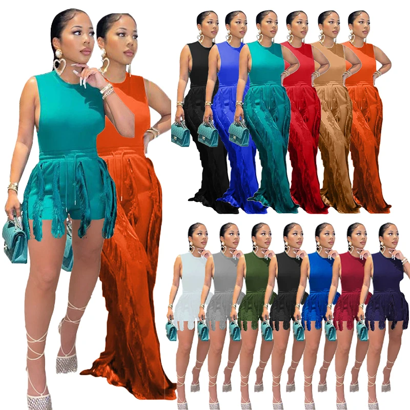 5xl Plus Size High Quality Fashion Summer Sleeveless With Drawstring Fringed Tassel Pants Two Piece Shorts Set Woman, Picture color
5xl Plus Size High Quality Fashion Summer Sleeveless With Drawstring Fringed Tassel Pants Two Piece Shorts Set Woman, Picture color