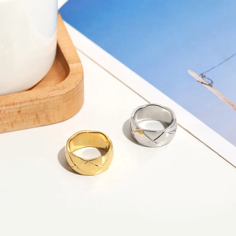 Minimalist Geometric Gold and RH Plated Stainless Steel Couple Rings for Men and Women, Silver plated 
Minimalist Geometric Gold and RH Plated Stainless Steel Couple Rings for Men and Women, Silver plated