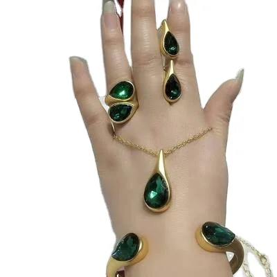 Top Quality Four-Piece Jewelry Set Charm Trendy 18K Gold Plated Colorful Crystal Bracelet Necklace Earring Ring For Anniversary
Top Quality Four-Piece Jewelry Set Charm Trendy 18K Gold Plated Colorful Crystal Bracelet Necklace Earring Ring For Anniversary