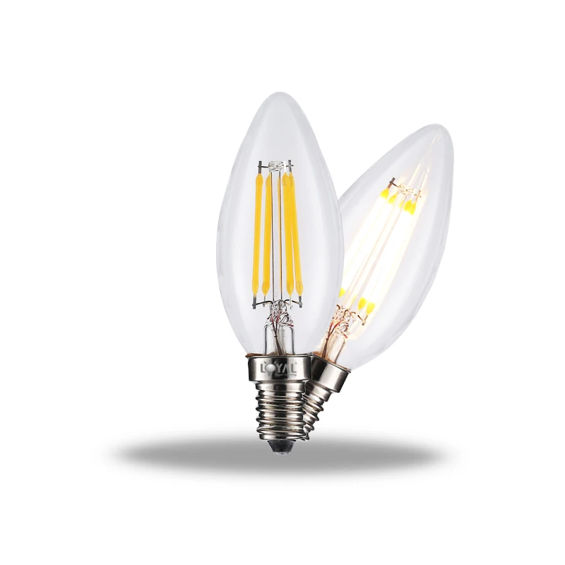 IP20 High lumen E14 SMD 4w led lamp filament bulb candle lights