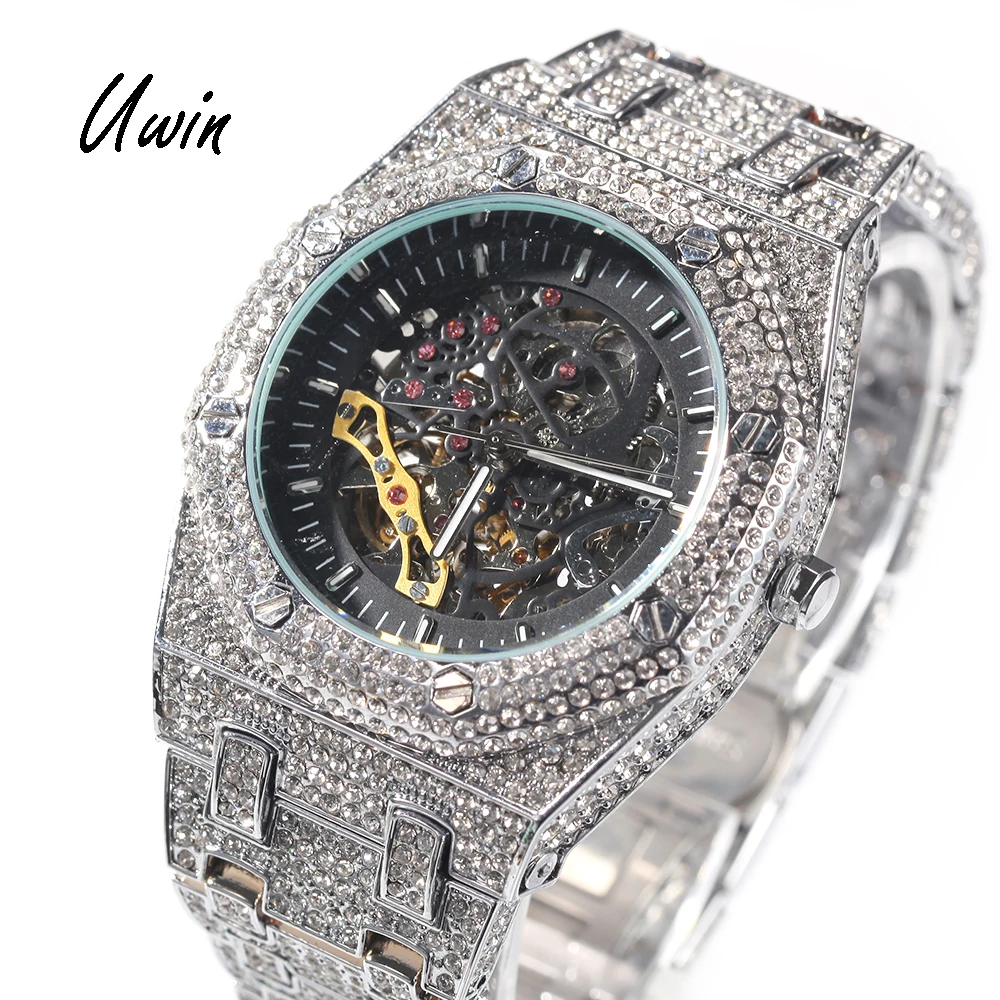 2021 High Quality Black Gold Mechanical Watches Full Iced Out Luxury Designer Watches
2021 High Quality Black Gold Mechanical Watches Full Iced Out Luxury Designer Watches