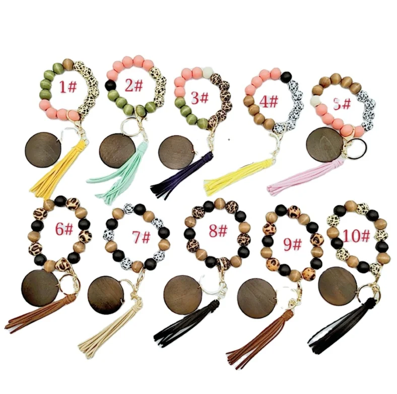 Variety of Leopard Print Beaded Wooden Bead Bracelet Disc Tassel Keychain, Customized color
Variety of Leopard Print Beaded Wooden Bead Bracelet Disc Tassel Keychain, Customized color