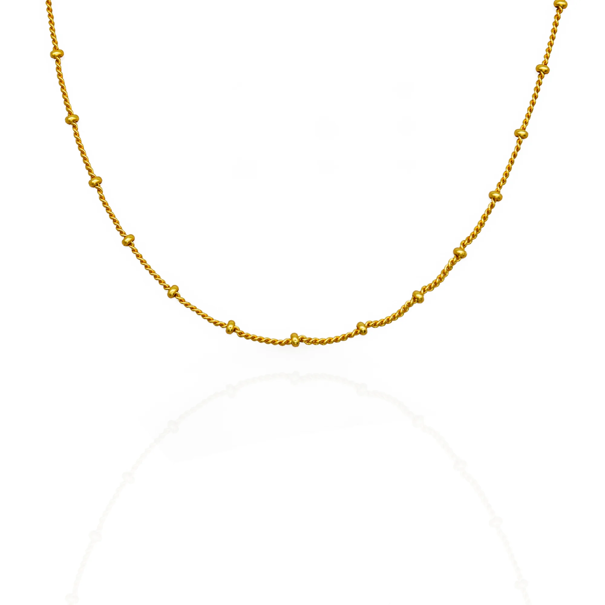 Chris April Fashion 18k gold plated 925 Sterling silver New style beaded gold vermeil choker necklace
Chris April Fashion 18k gold plated 925 Sterling silver New style beaded gold vermeil choker necklace