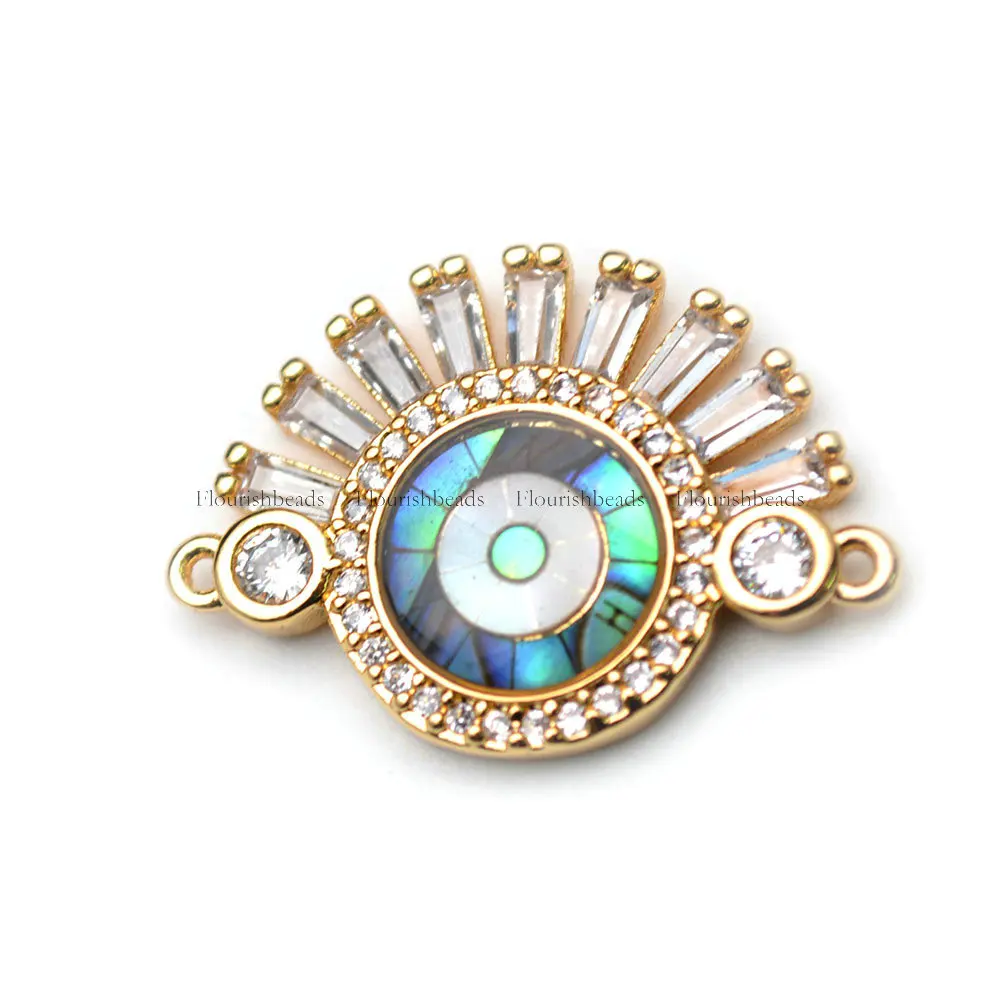 Beautfiful Design Gold color plating Evil Eye shape Natural Abalone shell Paved Bracelet Charms
Beautfiful Design Gold color plating Evil Eye shape Natural Abalone shell Paved Bracelet Charms