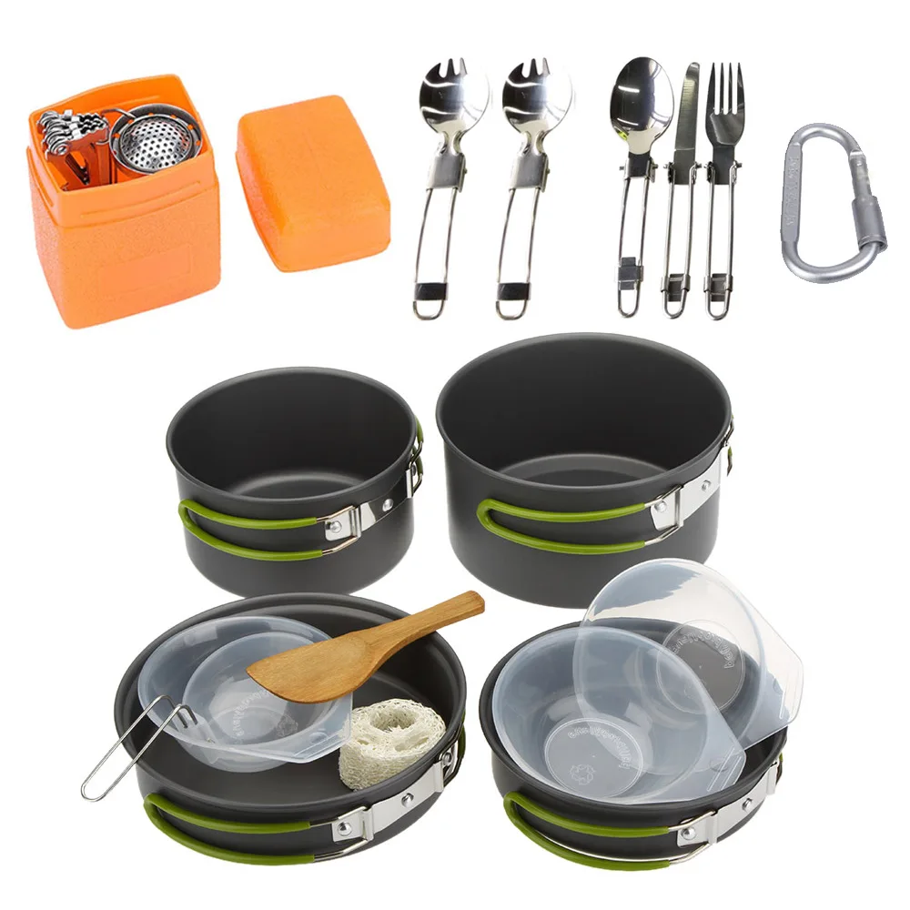Aluminum 17pcs/Set 2-3 Peoples Cooking Pot Set Nonstick Durable Pot Pan Kitchen Camping Cookware Set, Black
Aluminum 17pcs/Set 2-3 Peoples Cooking Pot Set Nonstick Durable Pot Pan Kitchen Camping Cookware Set, Black