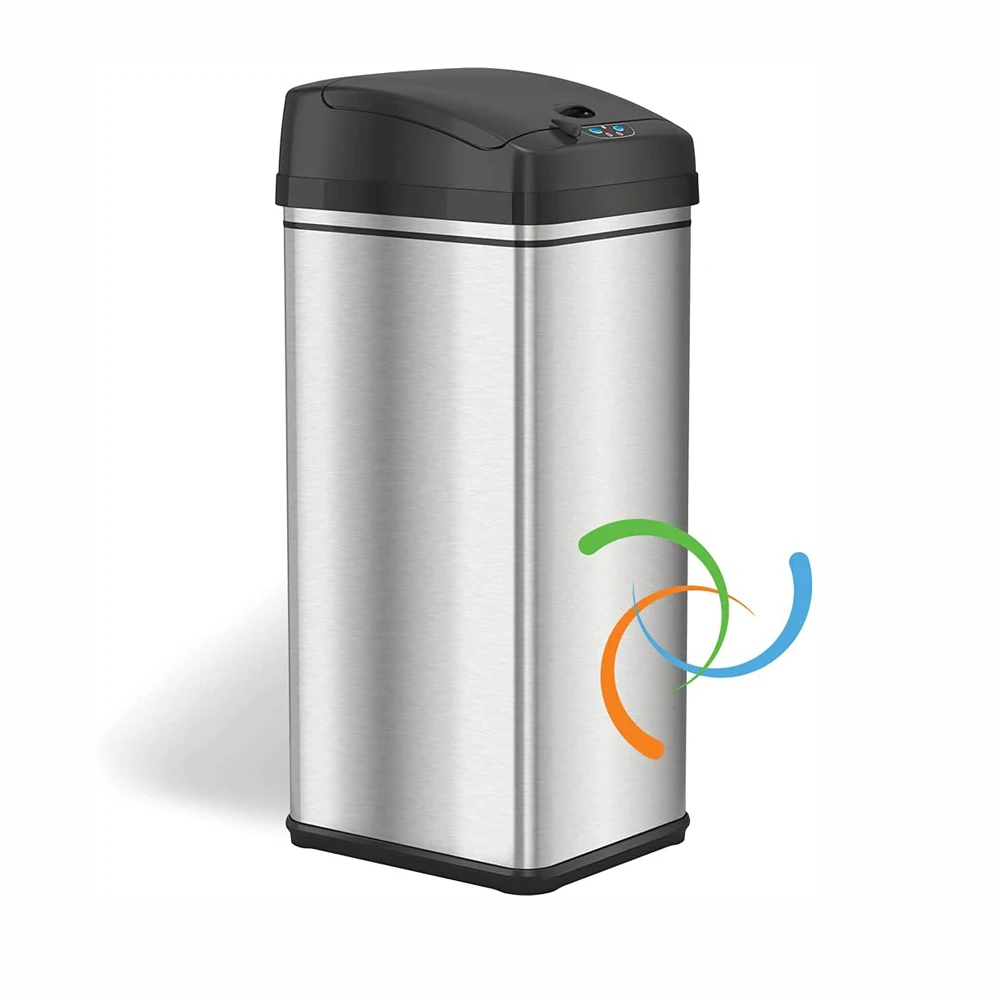 13 Gallon Automatic Trash Can Odor Absorbing Filter with Batteries Optional AC Adapter
13 Gallon Automatic Trash Can Odor Absorbing Filter with Batteries Optional AC Adapter