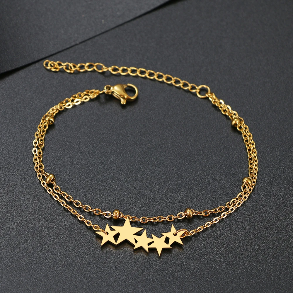 Stainless Steel Bracelets Multiple Stars Classic Fashion Style Bracelet For Women Fine Fashion Jewelry Wedding Party Gifts
Stainless Steel Bracelets Multiple Stars Classic Fashion Style Bracelet For Women Fine Fashion Jewelry Wedding Party Gifts