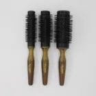 amazon custom logo ceramic ionic wooden nylon bristle hair brush