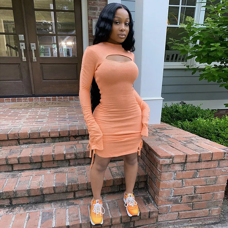 Wholesale new trend beautiful girl bodycon crew neck hollow out hot night long pleated sleeves drawstring dress, As pic
Wholesale new trend beautiful girl bodycon crew neck hollow out hot night long pleated sleeves drawstring dress, As pic