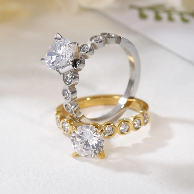 Eternal Classic Geometric Fashion Jewelry Stainless Steel 18K Gold Round Zircon Women Luxury Finger Wedding Statement Ring
Eternal Classic Geometric Fashion Jewelry Stainless Steel 18K Gold Round Zircon Women Luxury Finger Wedding Statement Ring