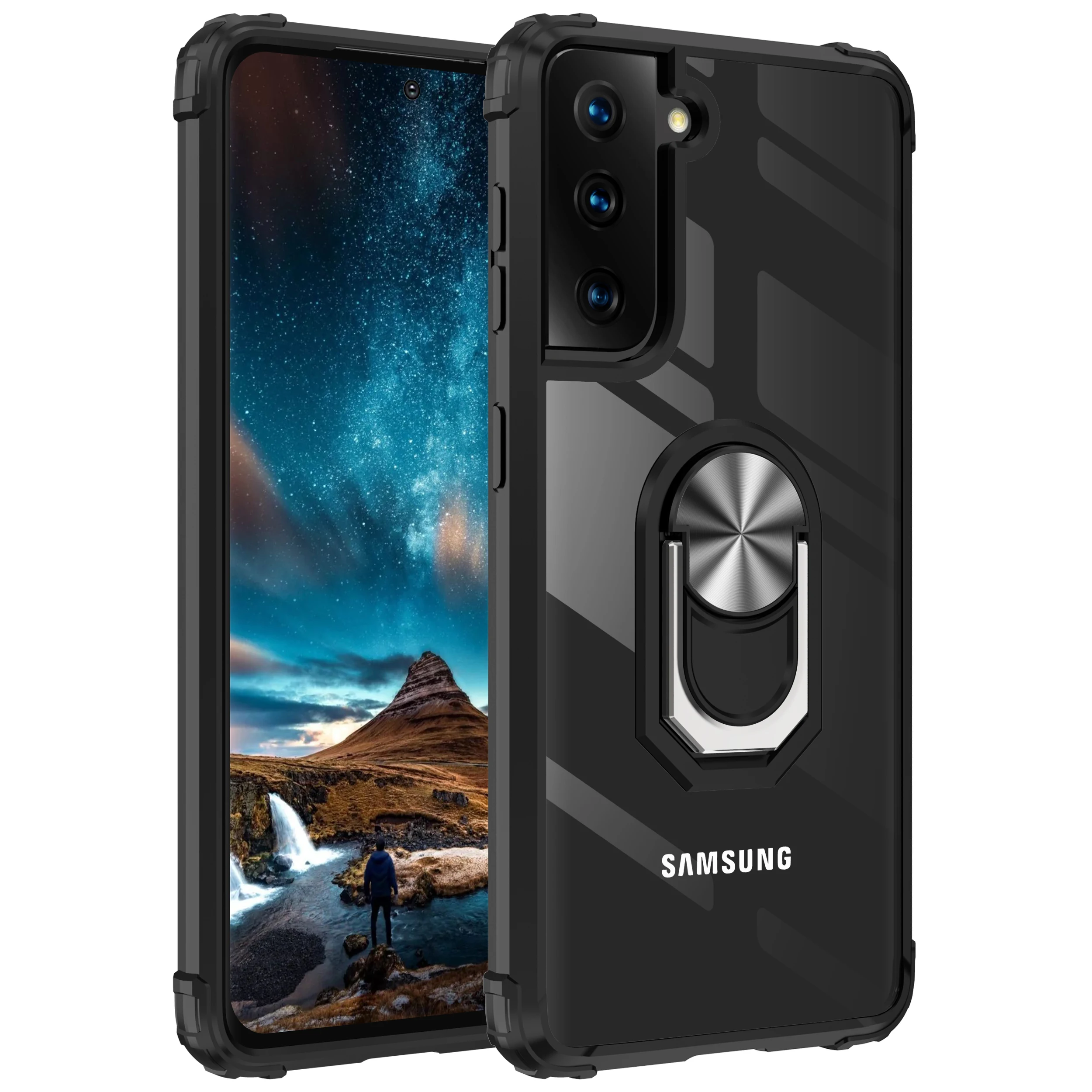 New metal ring mobile phone case for Samsung S21 anti-fall protective case S21Ultra phone cover
New metal ring mobile phone case for Samsung S21 anti-fall protective case S21Ultra phone cover