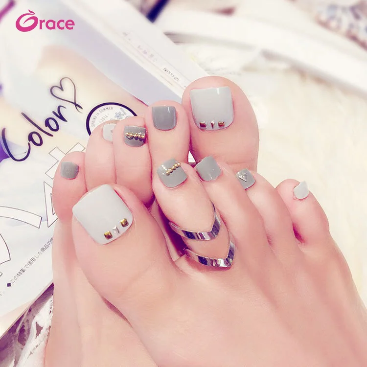 J40 artifical pre design toe false nails tips back glue fashion press on toe nail tips pink style gray colour, Picture
J40 artifical pre design toe false nails tips back glue fashion press on toe nail tips pink style gray colour, Picture