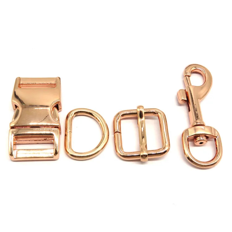 Wholesale Strong Dog Collar Hardware Metal Accessories D Ring Rose Gold Side Release Buckle and Dog Hooks Sets, Rose gold/gold/silver/nickle free/black
Wholesale Strong Dog Collar Hardware Metal Accessories D Ring Rose Gold Side Release Buckle and Dog Hooks Sets, Rose gold/gold/silver/nickle free/black
