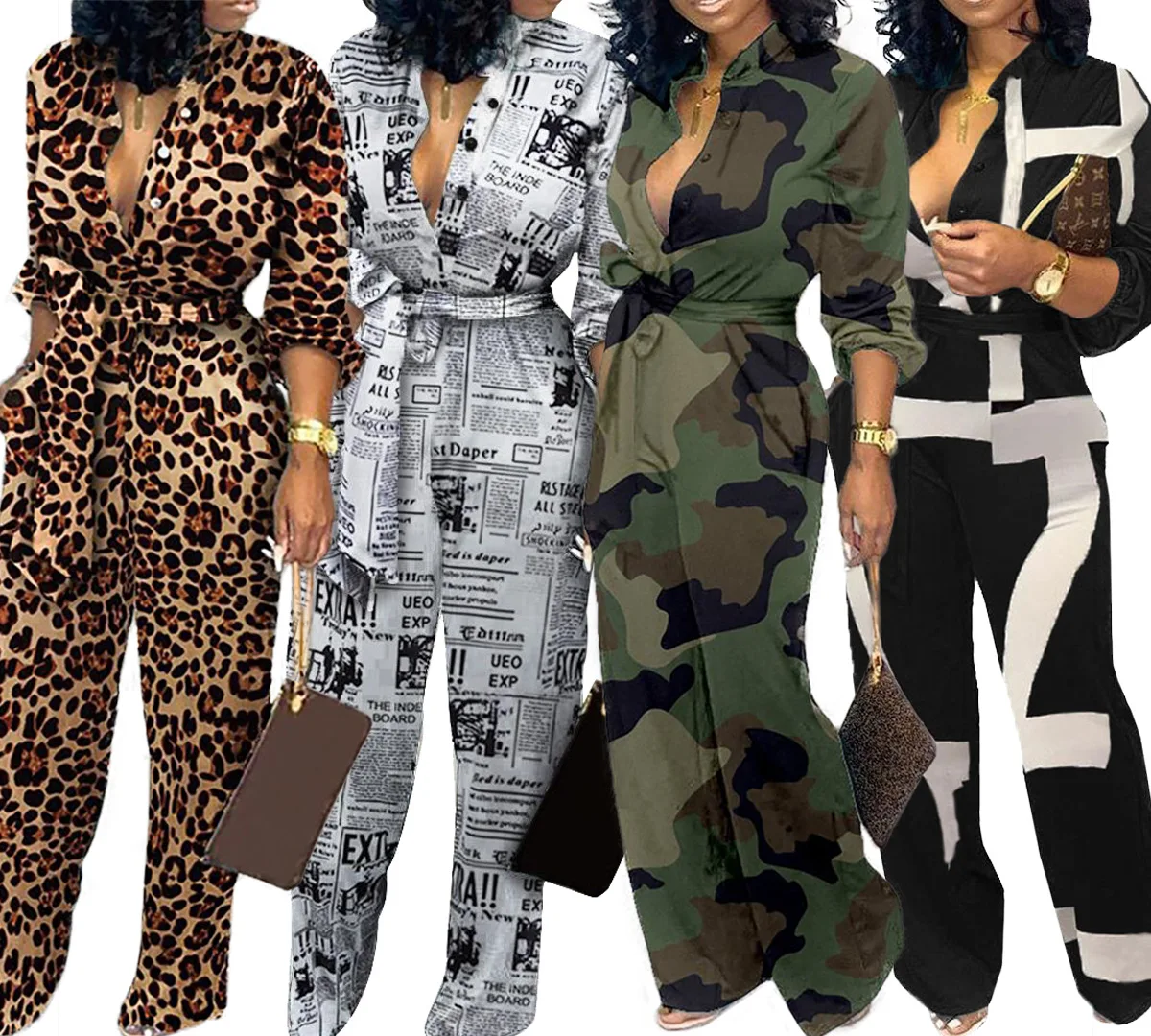 2021 women pockets wide-leg pants leopard camouflage jumpsuit women casual dress, 2colors
2021 women pockets wide-leg pants leopard camouflage jumpsuit women casual dress, 2colors