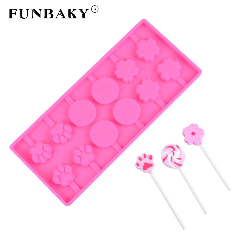 FUNBAKY JSC3020 Candy silicone mold hard candy making tool paw round flower shape lollipop mold chocolate lollypop making tools, Customized color
FUNBAKY JSC3020 Candy silicone mold hard candy making tool paw round flower shape lollipop mold chocolate lollypop making tools, Customized color