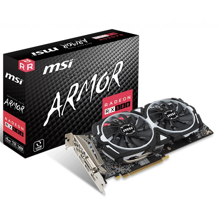 

MSI XFX AMD Radeon RX 580 ARMOR 4G 8G Used Gaming Graphics Card with 4GB 256 bit Memory for Desktop