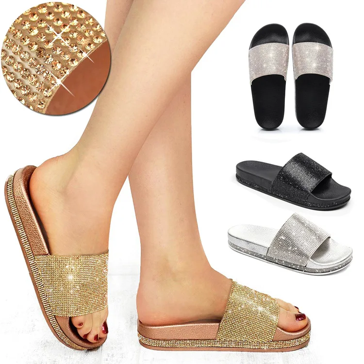Summer Beach Hot Sale Shiny Slippers With Diamond Rhinestone Sandals For Women And Ladie
Summer Beach Hot Sale Shiny Slippers With Diamond Rhinestone Sandals For Women And Ladie