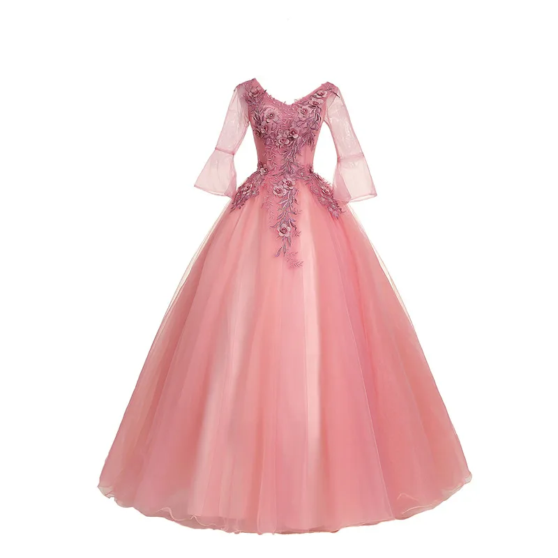 Feishiluo Pink 3D flower lace ball gowns floor length wedding dress party prom evening dress, Custom made
Feishiluo Pink 3D flower lace ball gowns floor length wedding dress party prom evening dress, Custom made