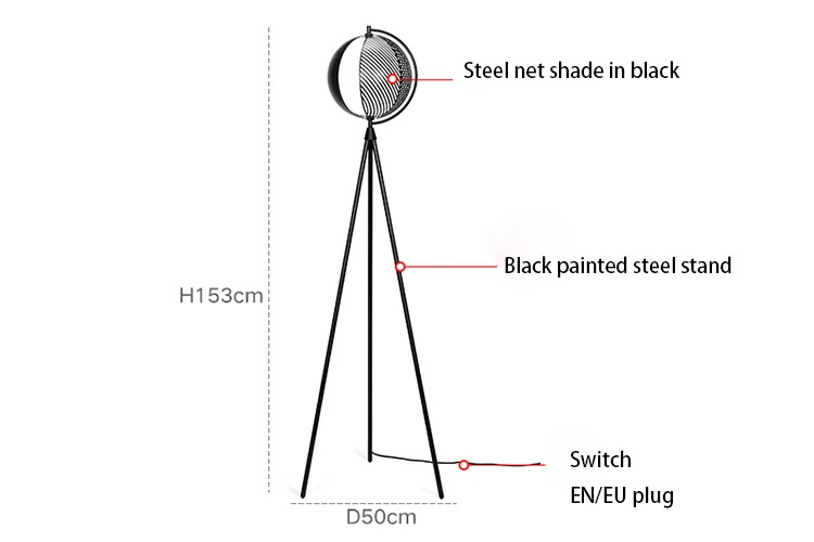 factory price modern black LED floor hanging single multiple lamps