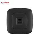 ABS Panel Home Hotel Use EU 2A Double USB Wall Socket and Wall Switch