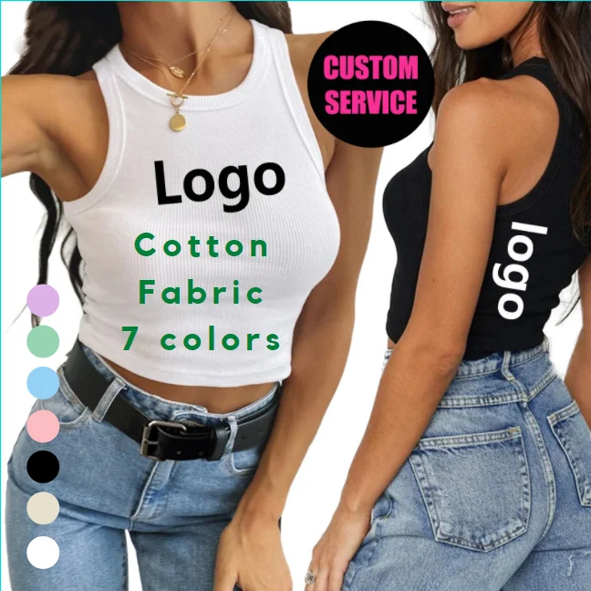 Custom Logo Cotton Summer Ribbon 2022 Clothing Sleeveless Knitted Plain Basic Color Lady Casual Top Women Tank Top, Customized color
Custom Logo Cotton Summer Ribbon 2022 Clothing Sleeveless Knitted Plain Basic Color Lady Casual Top Women Tank Top, Customized color