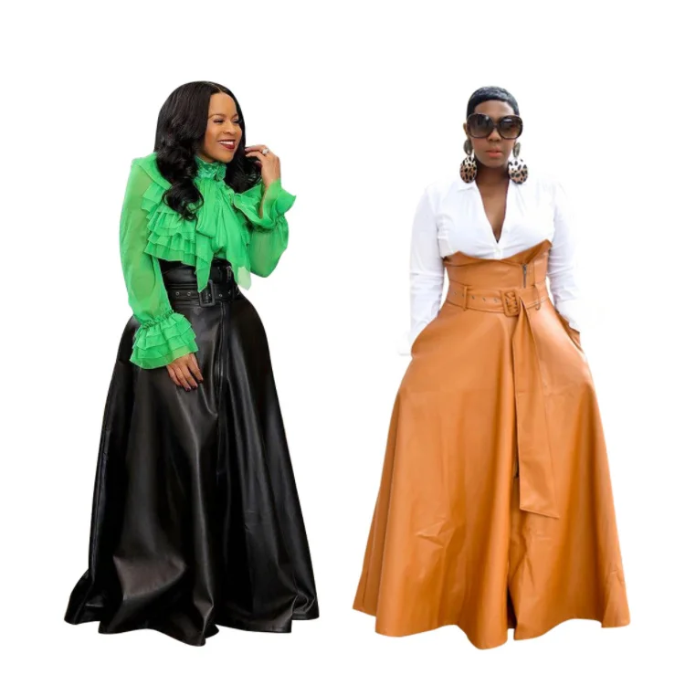 Trendy Lady long Dresses Plain Color PU Leather High Waist Loose Long Plus Size Spring Women Skirt, Customized color
Trendy Lady long Dresses Plain Color PU Leather High Waist Loose Long Plus Size Spring Women Skirt, Customized color