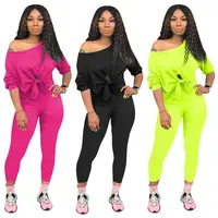 C90292 Women sports wear casual lady long sleeve neon tracksuit set solid color 2 piece pant set clothes
C90292 Women sports wear casual lady long sleeve neon tracksuit set solid color 2 piece pant set clothes