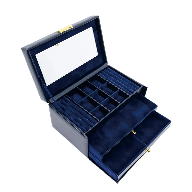 Wholesale Luxury PU Leather Double Layers Jewelry Cases for Sunglasses Rings Earrings Necklaces Storage Box, Customized
Wholesale Luxury PU Leather Double Layers Jewelry Cases for Sunglasses Rings Earrings Necklaces Storage Box, Customized