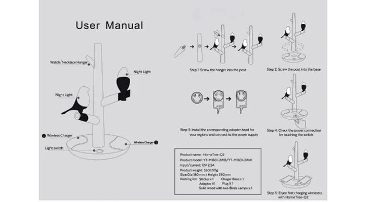 Multifunctional Fast Wireless Charger Led Desk Lamp With Usb Charging Port Reading Student Desk Lamp