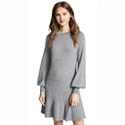 2020 spring Ladies outerwear Long Sleeve Round Neck Warm Sweater Dress