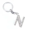 Crystal Rhinestone Alphabet Keyring Initial Letter B H M N R Key Chain Unisex