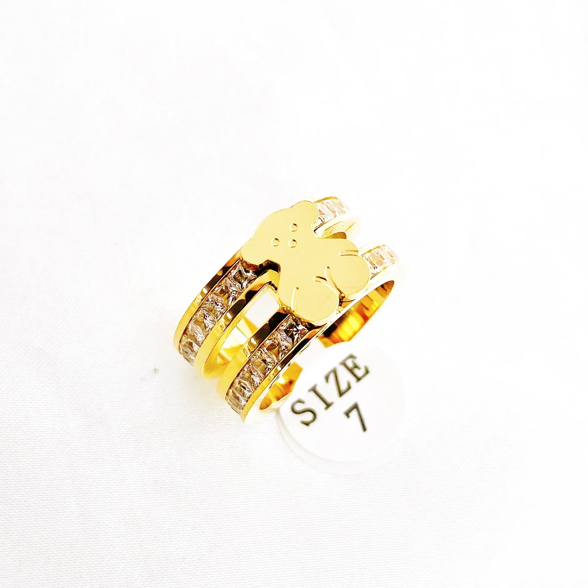 Bear ring stainless Steel Single top High Quality Ring for Women and men Tricolor Wholesale price New style Hot sell Wholesale
Bear ring stainless Steel Single top High Quality Ring for Women and men Tricolor Wholesale price New style Hot sell Wholesale