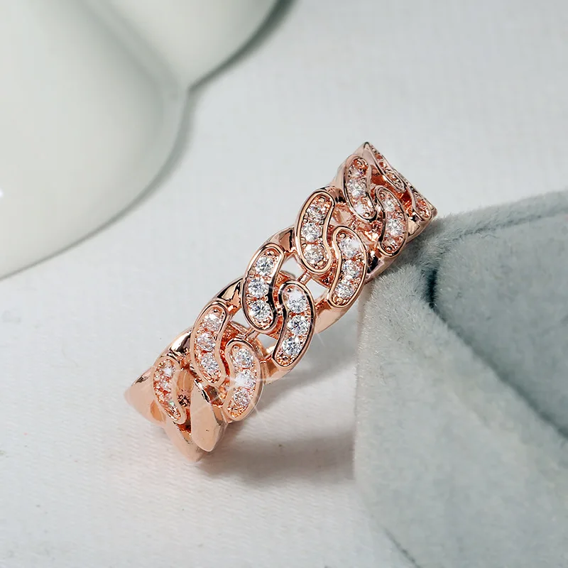 Personalized Fashion Hip Hop Ring for Women 18K Gold Plated Bling CZ Simulated Diamond Cuban Link Chain Rings, As picture
Personalized Fashion Hip Hop Ring for Women 18K Gold Plated Bling CZ Simulated Diamond Cuban Link Chain Rings, As picture