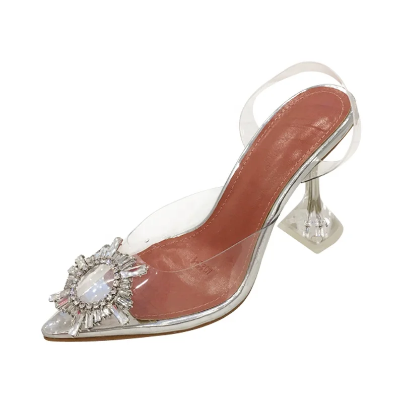 Women's Pointy Toe Heeled Sandals Ankle Strap Kitten Heel PVC Clear Transparent Pumps for Party Dress Working Splippers, Silver yellow
Women's Pointy Toe Heeled Sandals Ankle Strap Kitten Heel PVC Clear Transparent Pumps for Party Dress Working Splippers, Silver yellow
