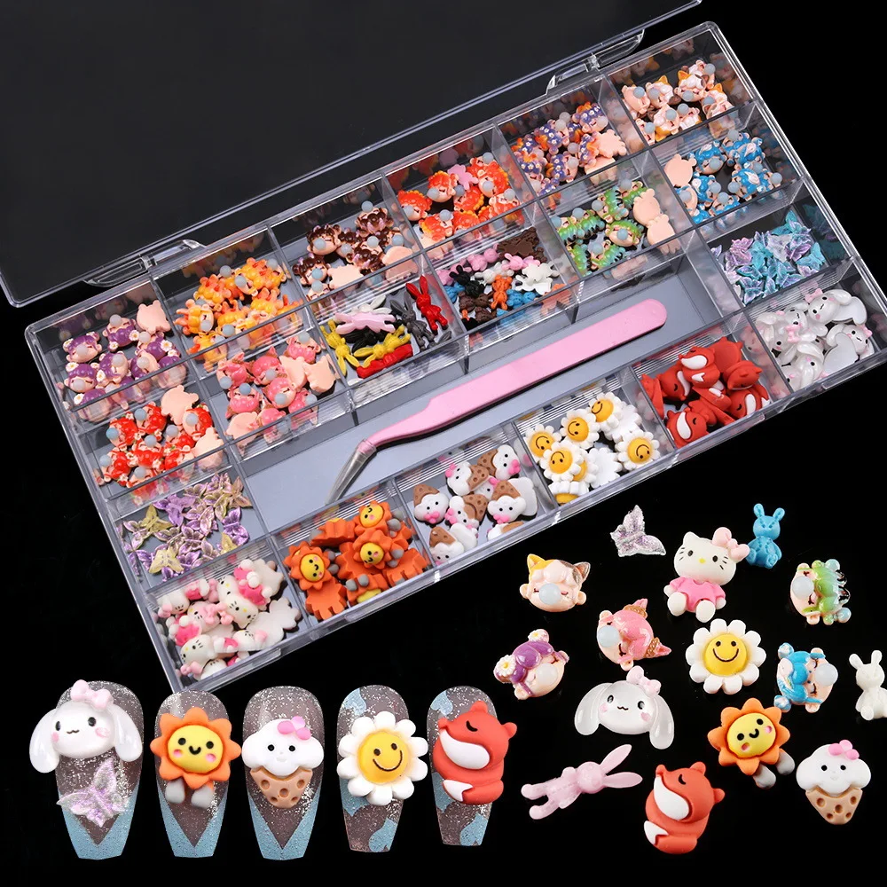 21Grids 3D Nail Charms Kawaii Cute Bear Bunny Mixed Resin Acrylic Nail Art Tips Glitter Rhinestones DIY Decoration Accessories, As pictures
21Grids 3D Nail Charms Kawaii Cute Bear Bunny Mixed Resin Acrylic Nail Art Tips Glitter Rhinestones DIY Decoration Accessories, As pictures