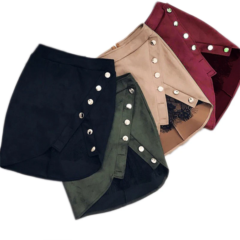 New fashion Women Ladies High Waist Pencil Skirts button lace patchwork sexy Bodycon Suede Leather split party casual Mini Skirt
New fashion Women Ladies High Waist Pencil Skirts button lace patchwork sexy Bodycon Suede Leather split party casual Mini Skirt