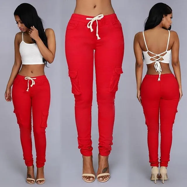 spring &summer Ladies Multi Pocket Cargo Pants Women Jogger Drawstring Pants women's pants, Customized color
spring &summer Ladies Multi Pocket Cargo Pants Women Jogger Drawstring Pants women's pants, Customized color