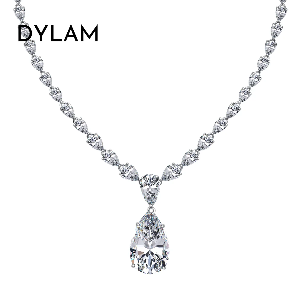 Dylam Party Wedding engagement luxury Jewelry Women Sterling Silver Fine Jewelry Diamond 5A Zirconia Teardrop Pendant Necklace
Dylam Party Wedding engagement luxury Jewelry Women Sterling Silver Fine Jewelry Diamond 5A Zirconia Teardrop Pendant Necklace