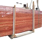 Slab Yellow Red Travertine Slab With White And Yellow Lines
