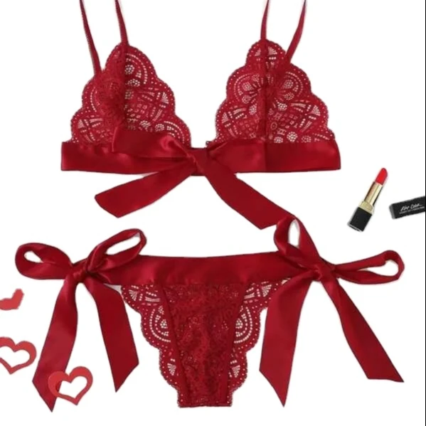 New Cute Design Bra Sets Women's 2 Piece Bow Silk Satin Strap Bralette Bra and Panty Sexy Women Two Piece Lace Lingerie Set, Multi colors
New Cute Design Bra Sets Women's 2 Piece Bow Silk Satin Strap Bralette Bra and Panty Sexy Women Two Piece Lace Lingerie Set, Multi colors